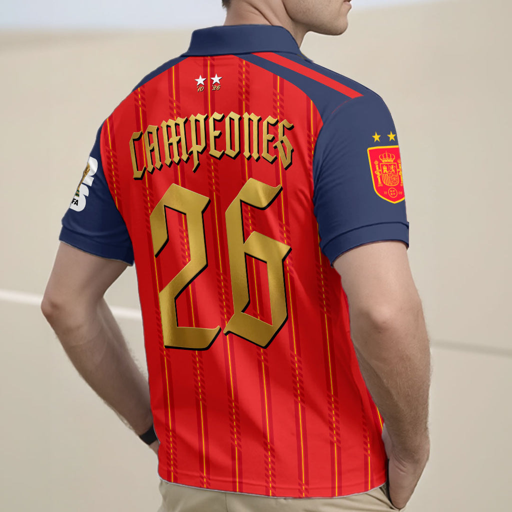Spain National Team 2026 FIFA World Cup Champions Zip Polo Shirt – HOATT19738