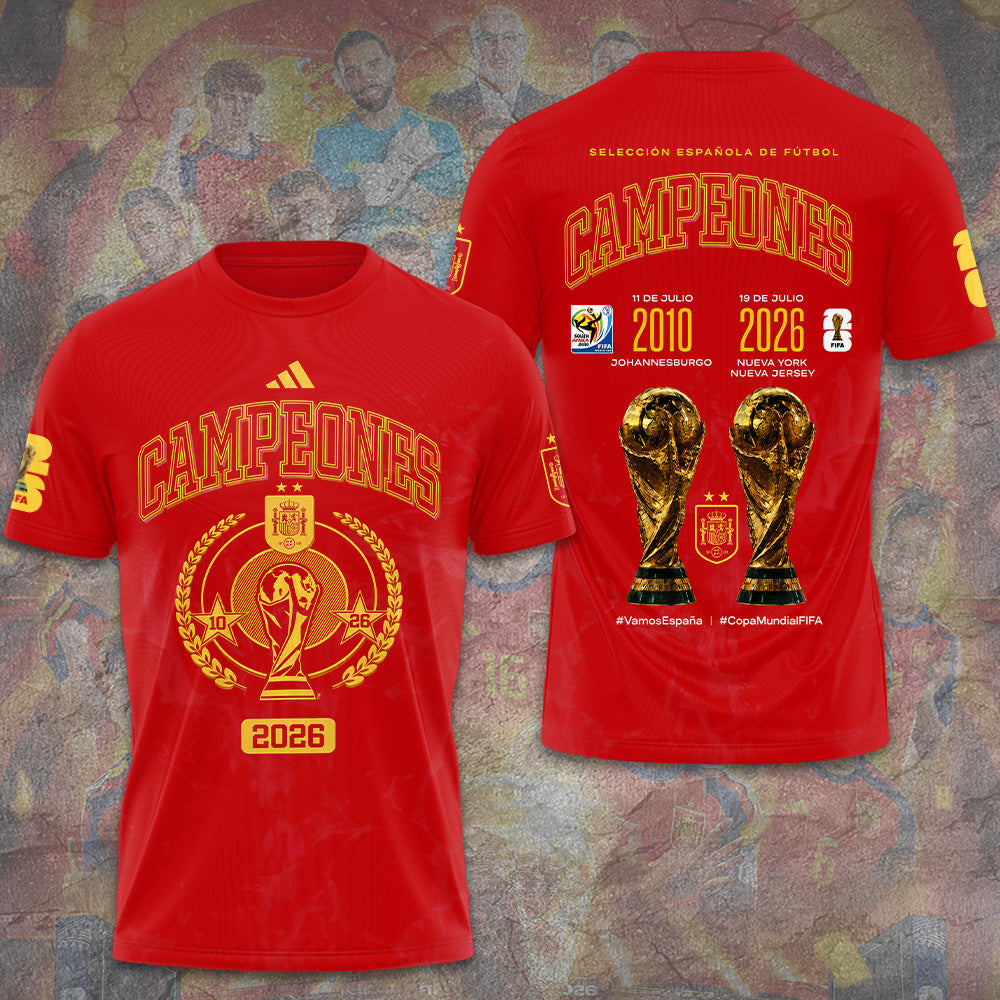 Spain National Team 2026 FIFA World Cup Champions 3D Apparel – GNE7708