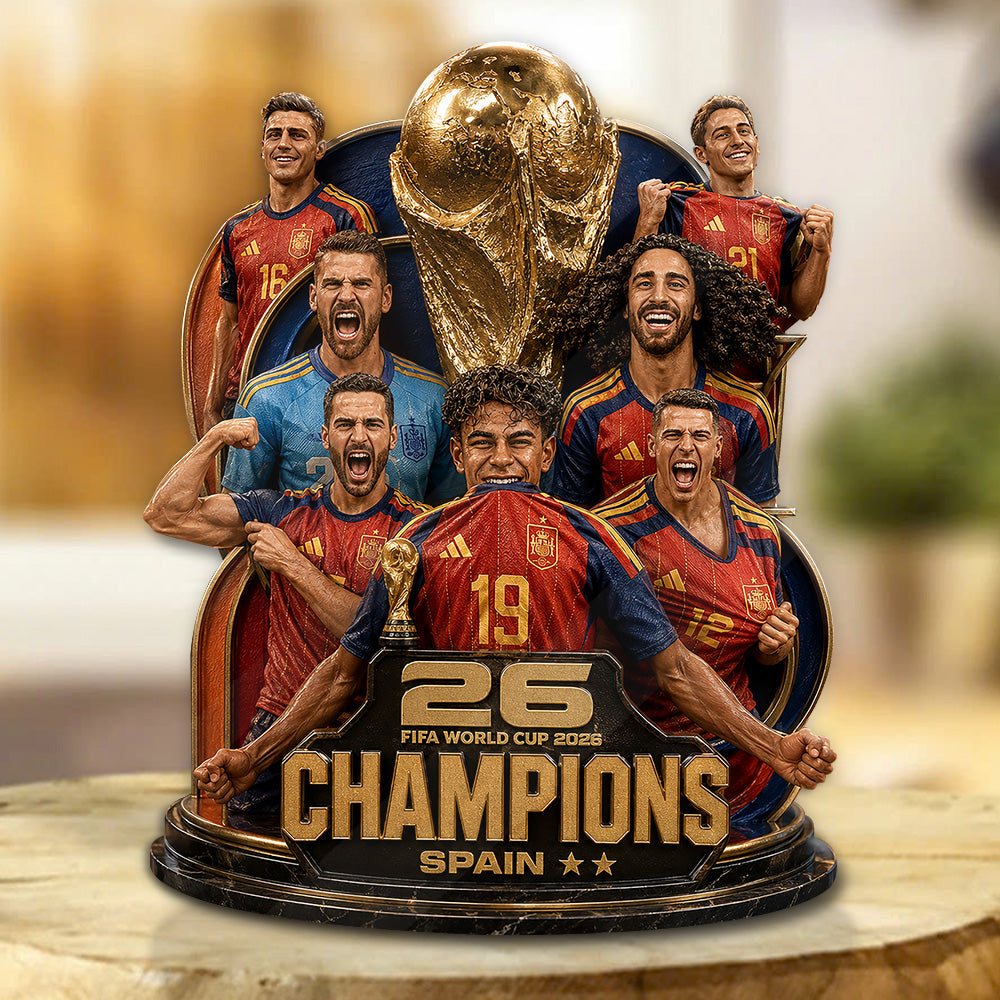 Spain National Team 2026 FIFA World Cup Champions Custom Shape Acrylic Plaque – GNE7699