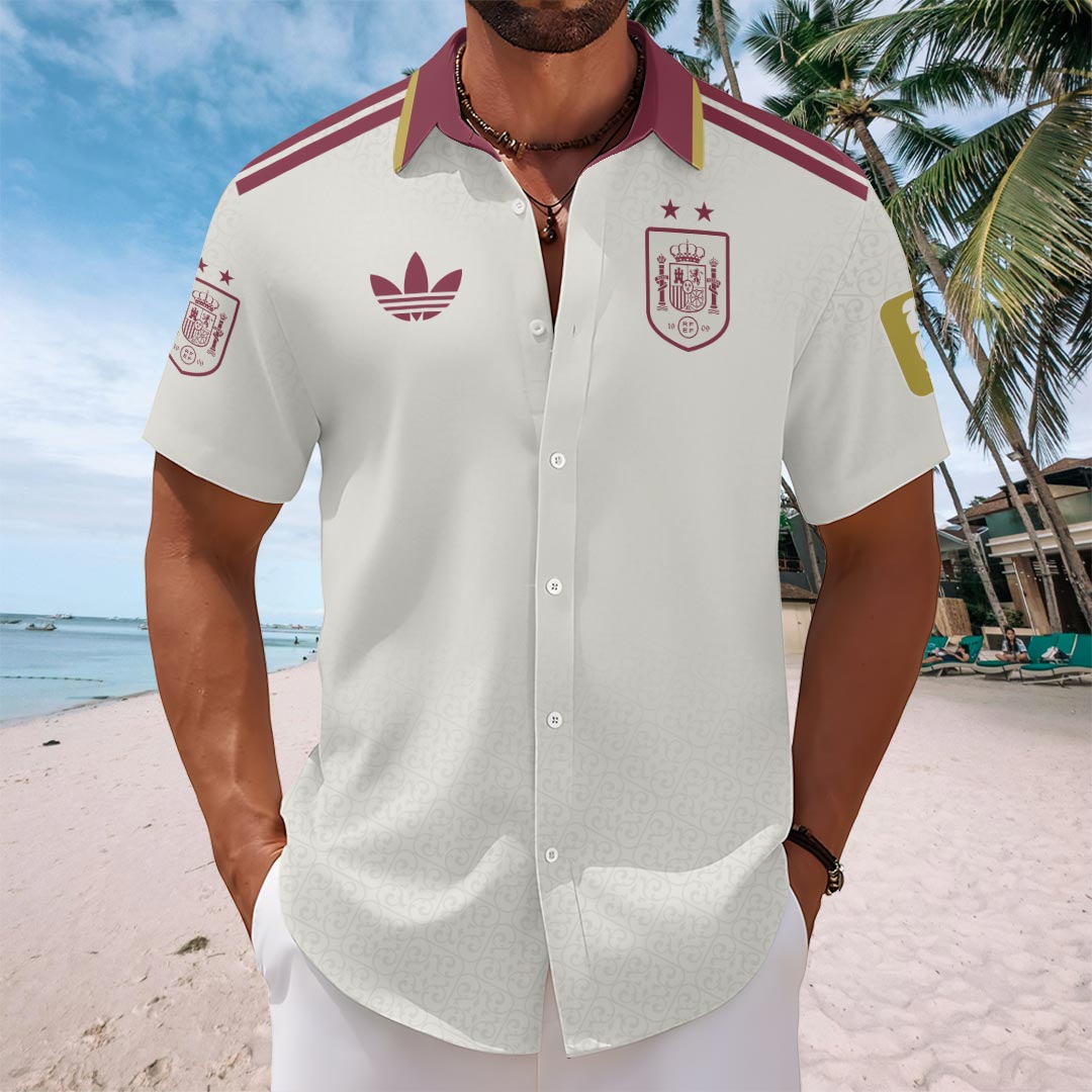 Spain National Team 2026 FIFA World Cup Champions Short Sleeve Button-Down Shirt – HOATT19736