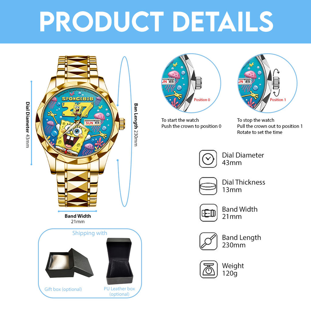 SpongeBob SquarePants 27th Anniversary Alloy Luxury Quartz Watch – TMTHU3400