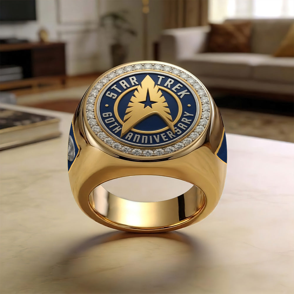 Star Trek 60th Anniversary 2026 3D Engraved Ring – TMTHU6683