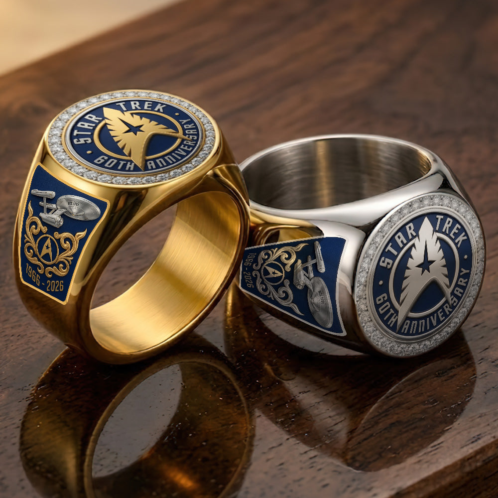 Star Trek 60th Anniversary 2026 3D Engraved Ring – TMTHU6683