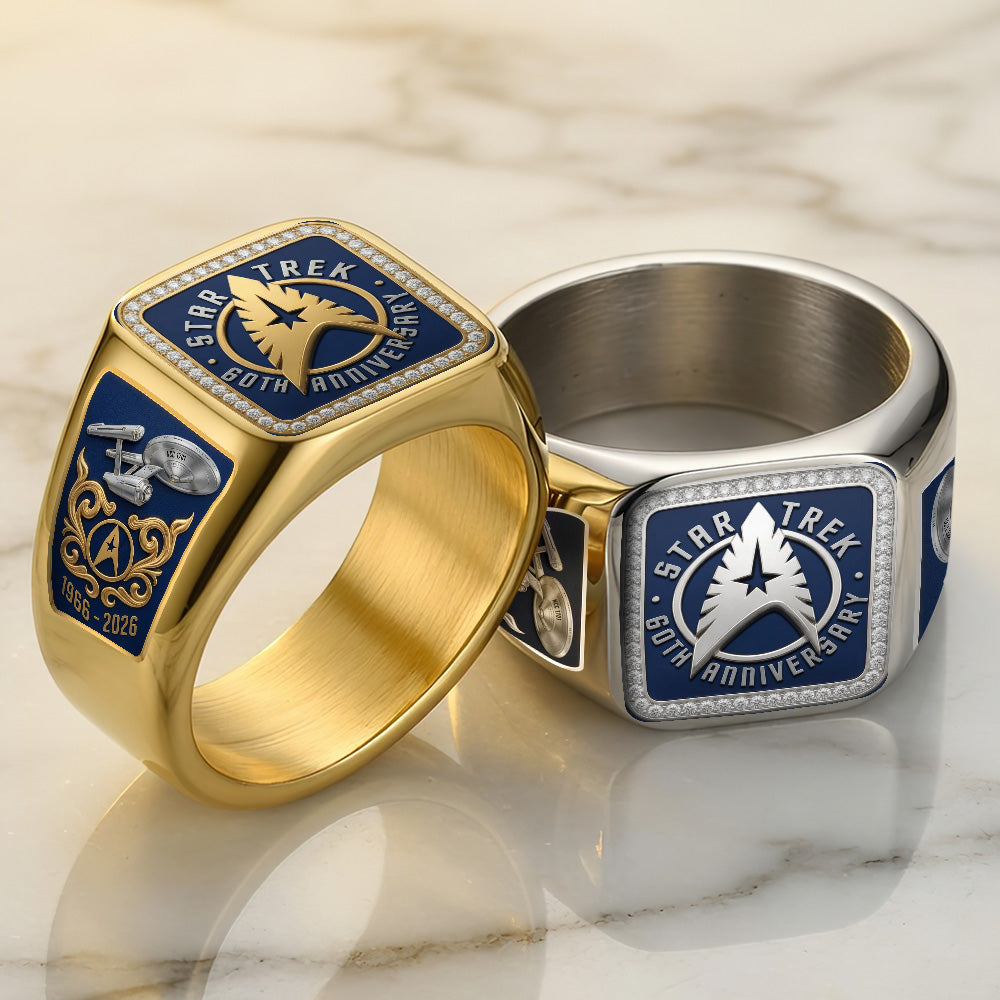 Star Trek 60th Anniversary 2026 3D Engraved Ring – TMTHU6683