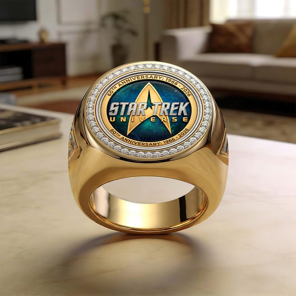 Star Trek 60th Anniversary 2026 3D Engraved Ring – TMTHU6690