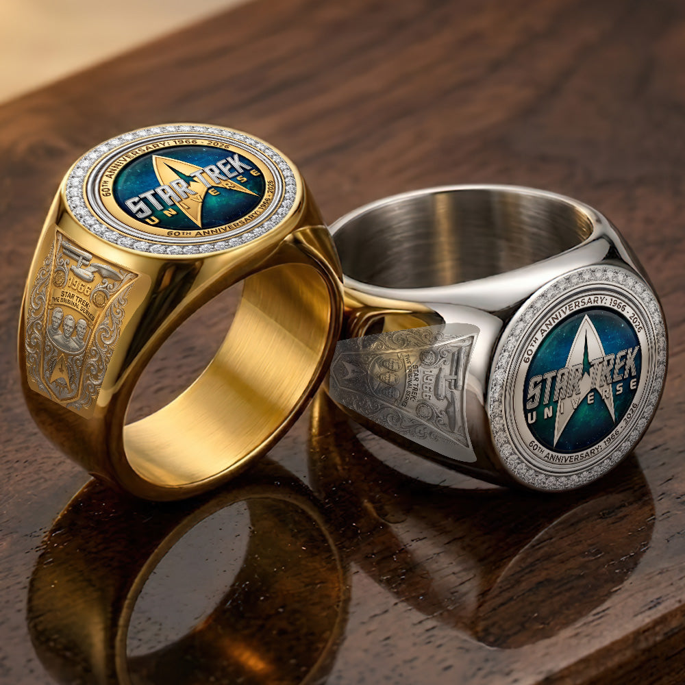 Star Trek 60th Anniversary 2026 3D Engraved Ring – TMTHU6690