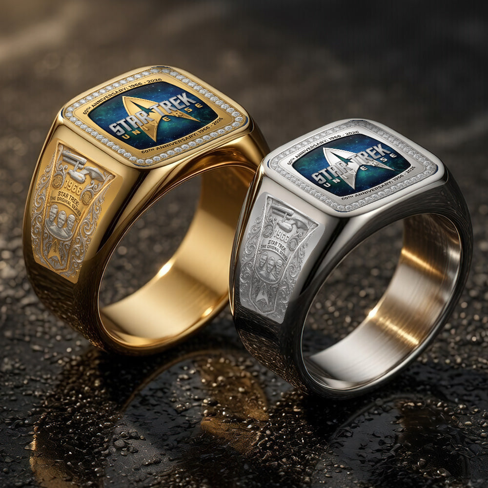 Star Trek 60th Anniversary 2026 3D Engraved Ring – TMTHU6690