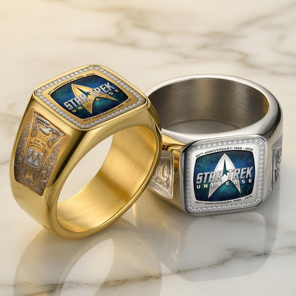 Star Trek 60th Anniversary 2026 3D Engraved Ring – TMTHU6690