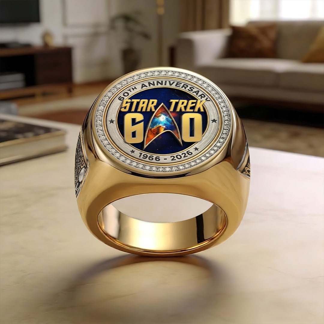 Star Trek 60th Anniversary 2026 3D Engraved Ring – TMTHU6707