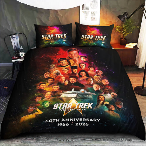 Star Trek 60th Anniversary 3-Piece Duvet Bedding Set – TMTHU7095