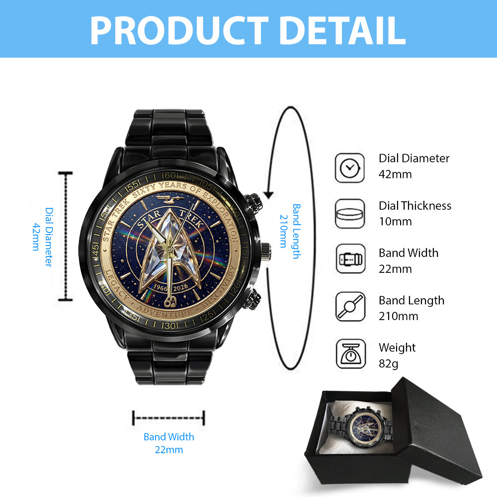 Star Trek 60th Anniversary Black Stainless Steel Watch – TMTHU7671