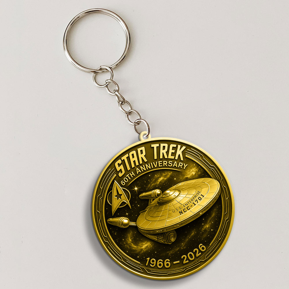 Star Trek 60th Anniversary Custom Shape 2-sided Keychain – MAITM14686
