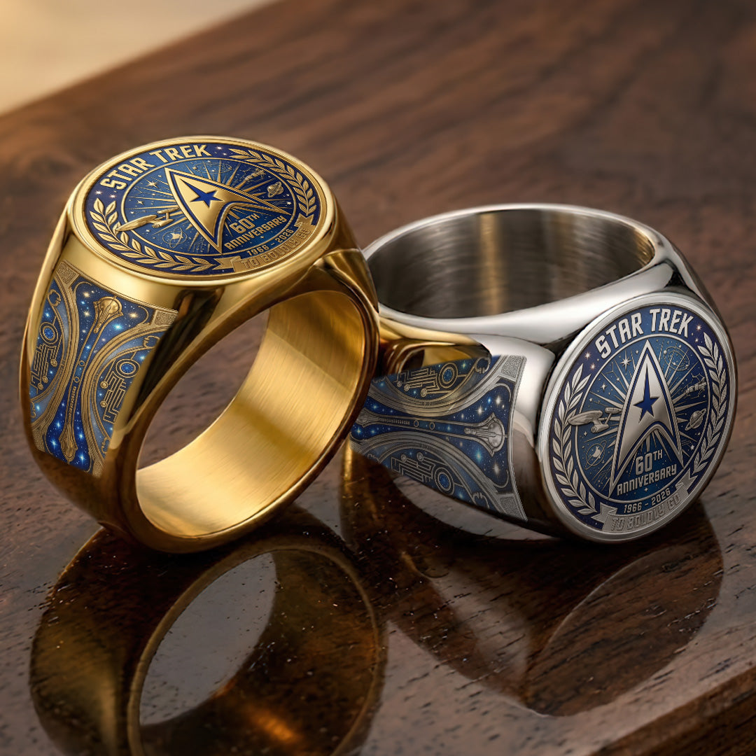 Star Trek 60th Anniversary 3D Engraved Ring – TANTN23247