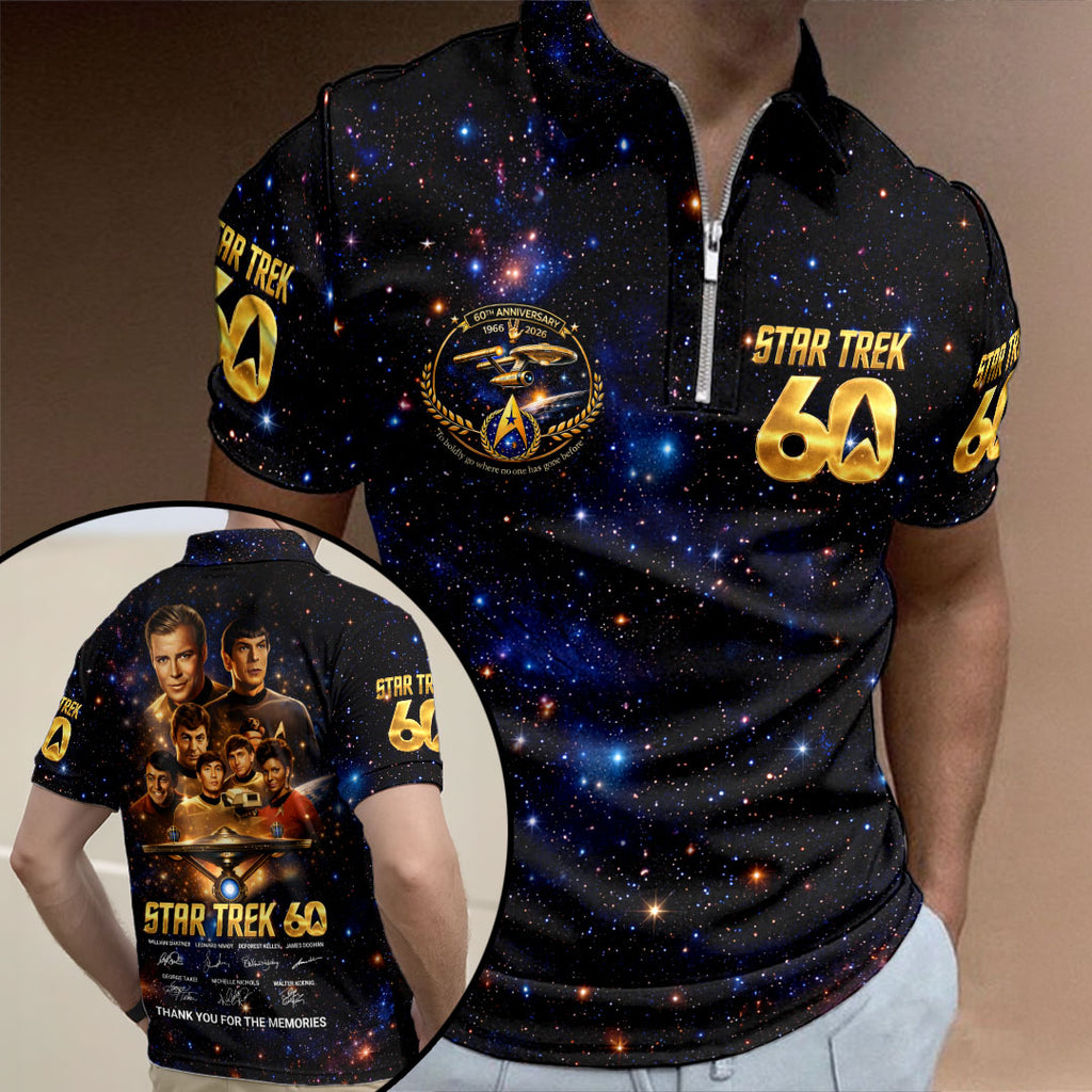 Star Trek 60th Anniversary Zip Polo Shirt – HOATT16408