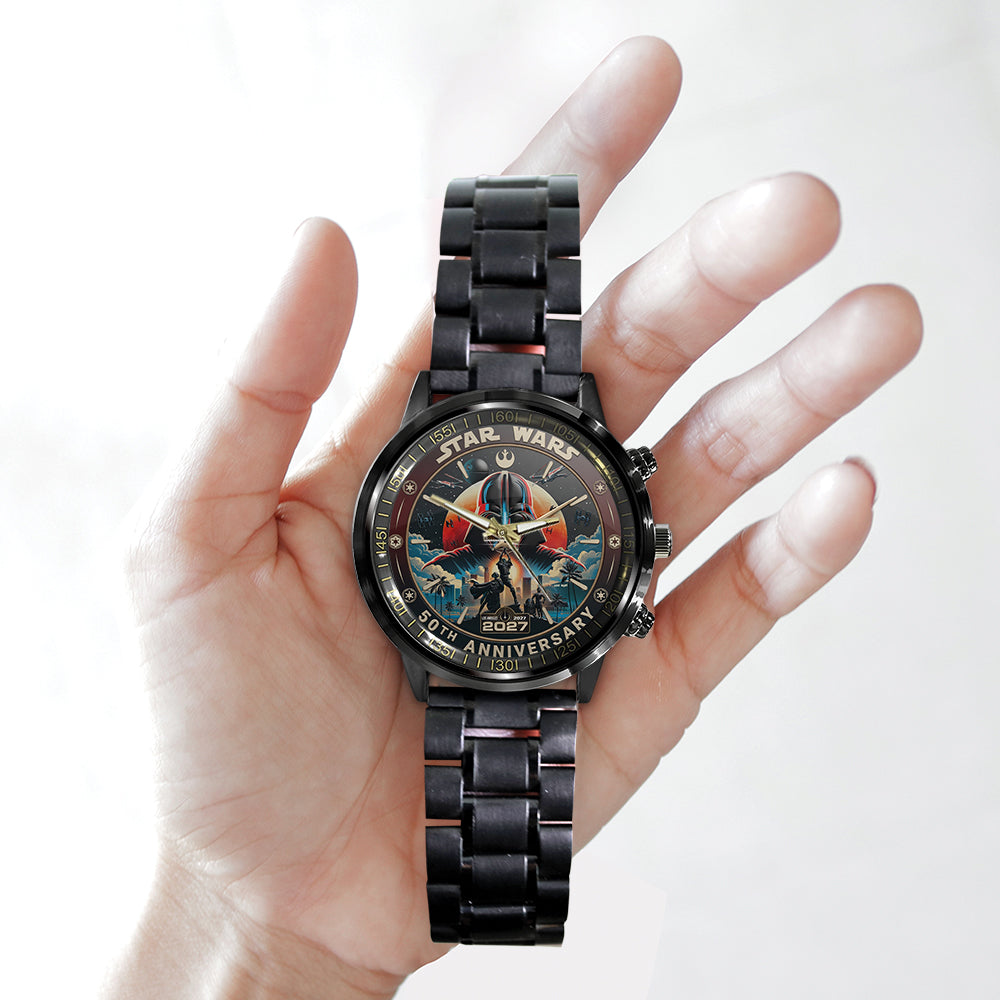 Star Wars 50th Anniversary 2027 Black Stainless Steel Watch – TMTHU5677