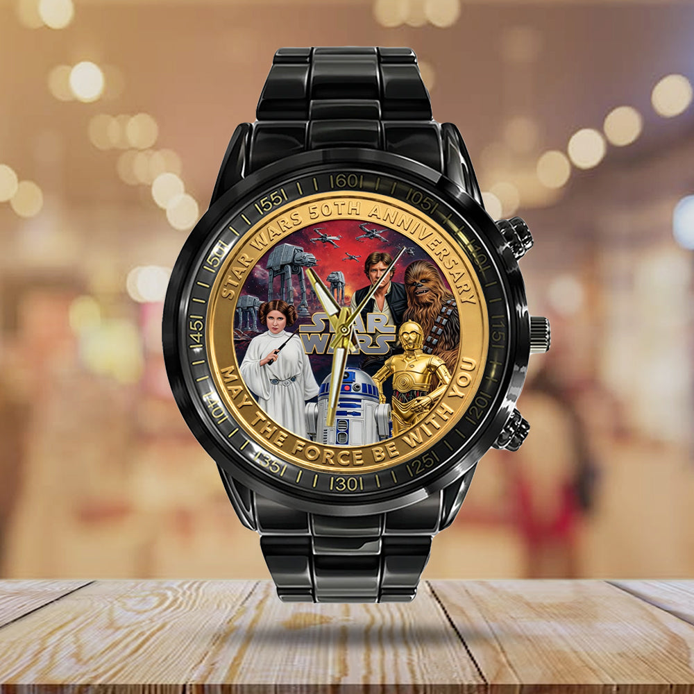 Star Wars 50th Anniversary 2027 Black Stainless Steel Watch – TMTHU5582