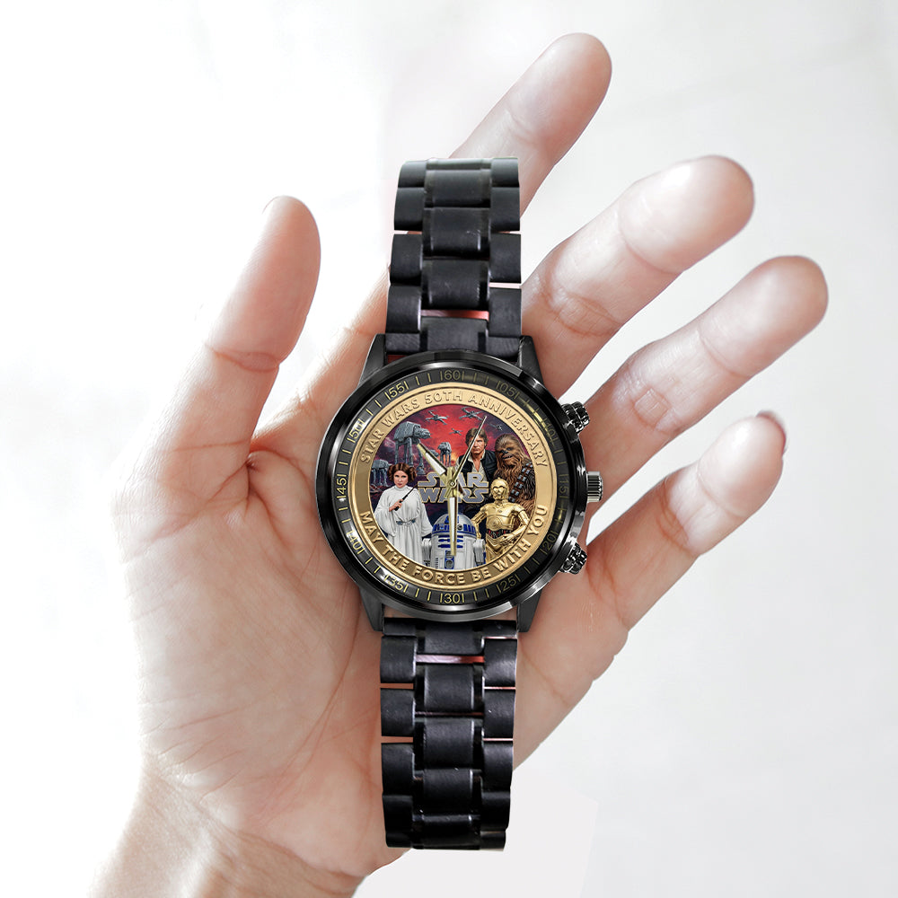 Star Wars 50th Anniversary 2027 Black Stainless Steel Watch – TMTHU5582