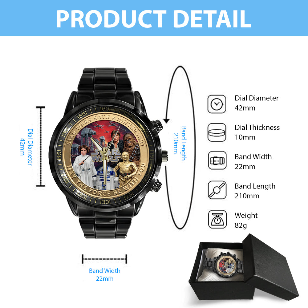 Star Wars 50th Anniversary 2027 Black Stainless Steel Watch – TMTHU5582