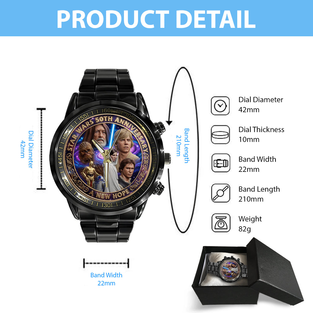 Star Wars 50th Anniversary 2027 Black Stainless Steel Watch – TMTHU5592