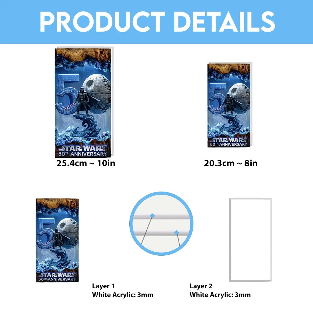 Star Wars 50th Anniversary 2027 Custom Shape Acrylic Light Box – TMTHU9819