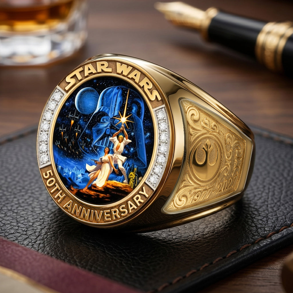 Star Wars 50th Anniversary 3D Engraved Ring – TMTHU7413