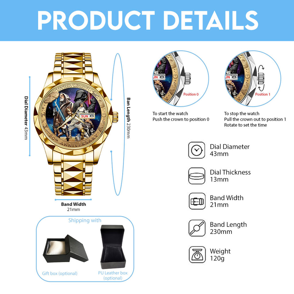 Star Wars 50th Anniversary Alloy Luxury Quartz Watch – TMTHU4647