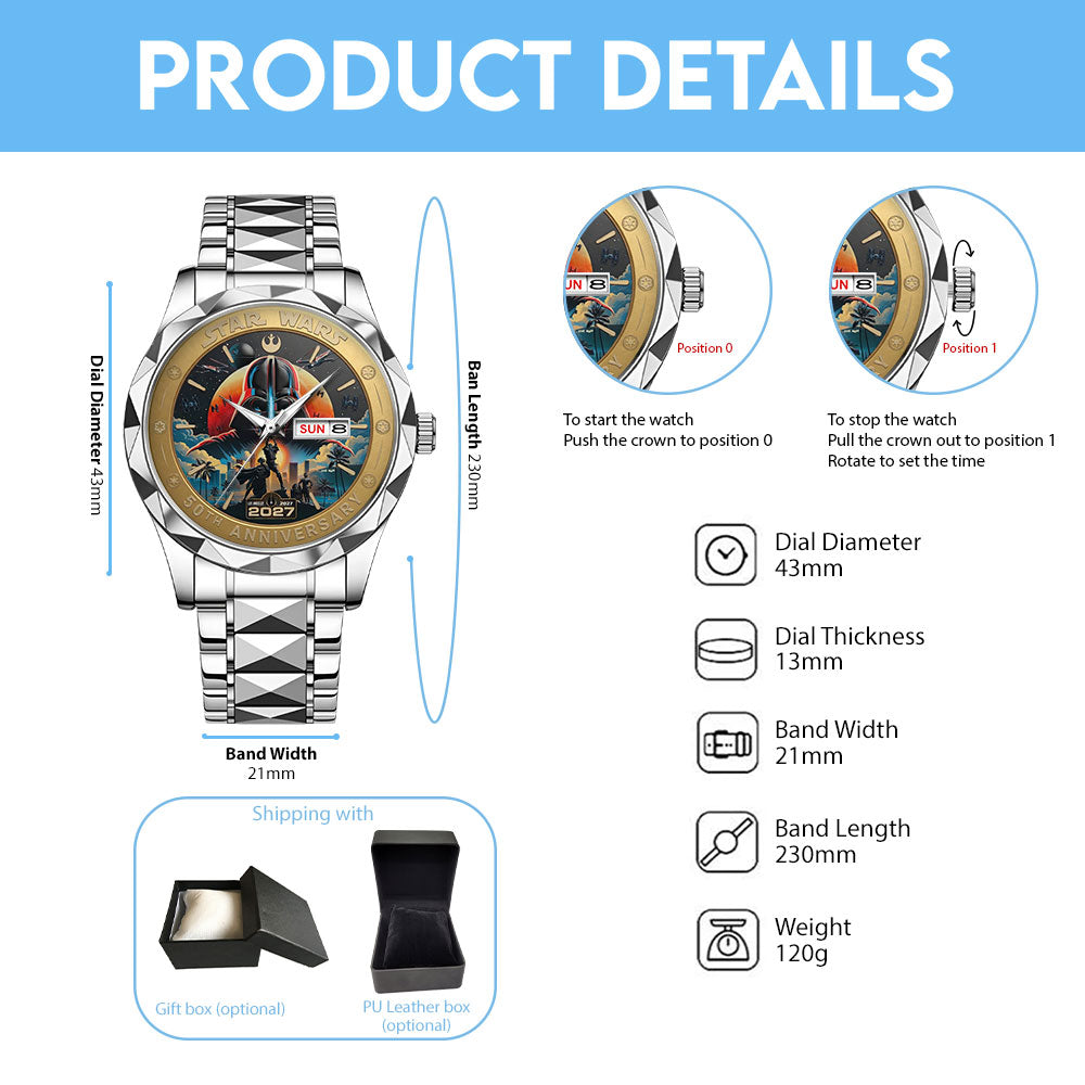 Star Wars 50th Anniversary Alloy Luxury Quartz Watch – TMTHU5676