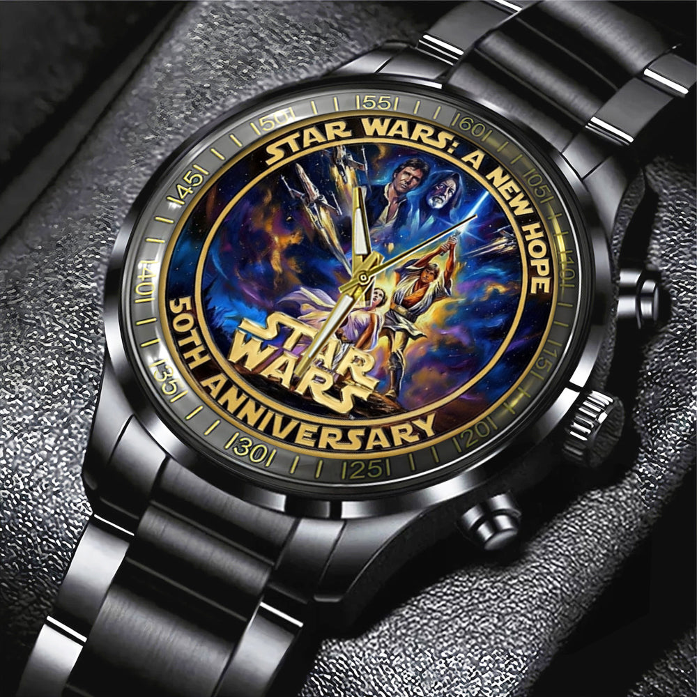 Star Wars 50th Anniversary Black Stainless Steel Watch – TMTHU3939
