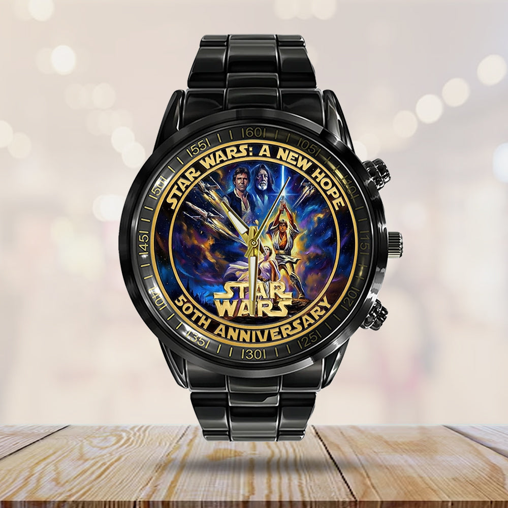 Star Wars 50th Anniversary Black Stainless Steel Watch – TMTHU3939