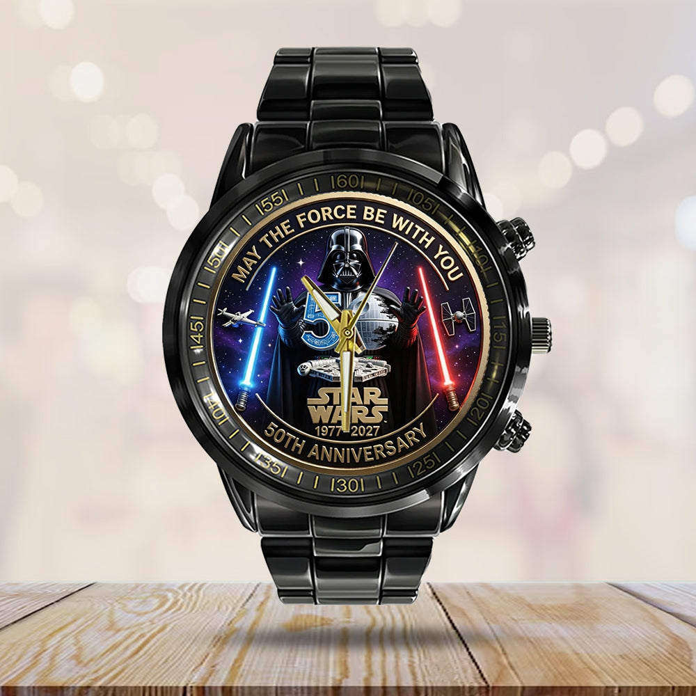 Star Wars 50th Anniversary Black Stainless Steel Watch – TMTHU4185