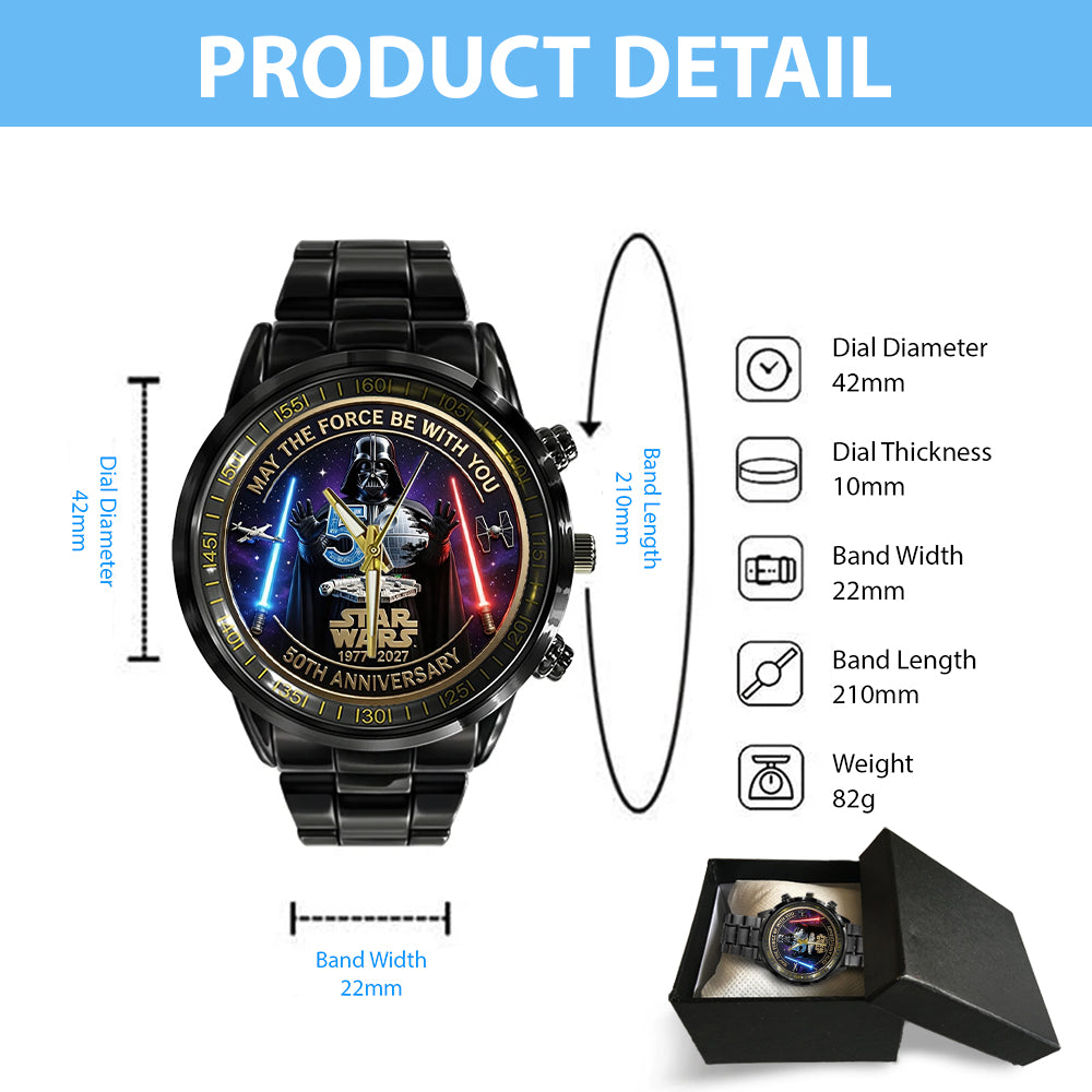 Star Wars 50th Anniversary Black Stainless Steel Watch – TMTHU4185