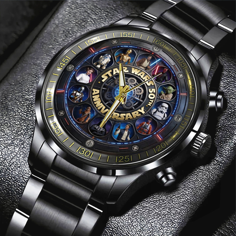 Star Wars 50th Anniversary Black Stainless Steel Watch – TMTHU4190