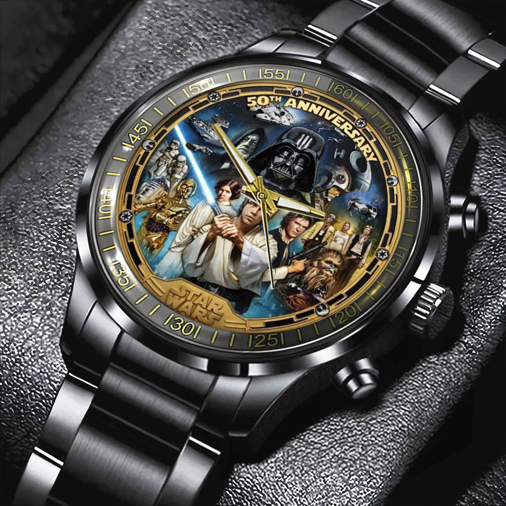 Star Wars 50th Anniversary Black Stainless Steel Watch – TMTHU4611