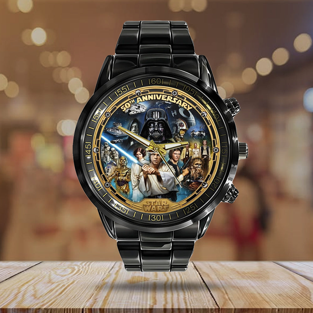 Star Wars 50th Anniversary Black Stainless Steel Watch – TMTHU4611