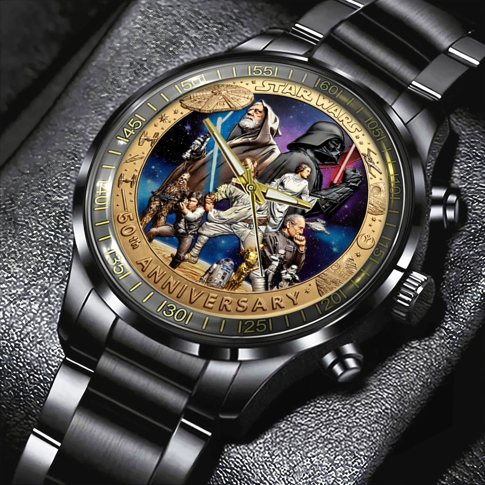 Star Wars 50th Anniversary Black Stainless Steel Watch – TMTHU4648
