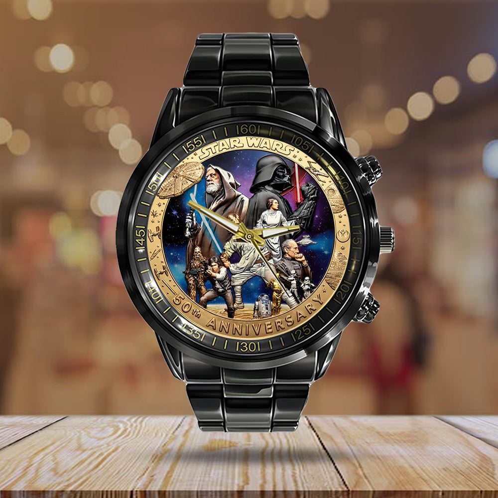 Star Wars 50th Anniversary Black Stainless Steel Watch – TMTHU4648