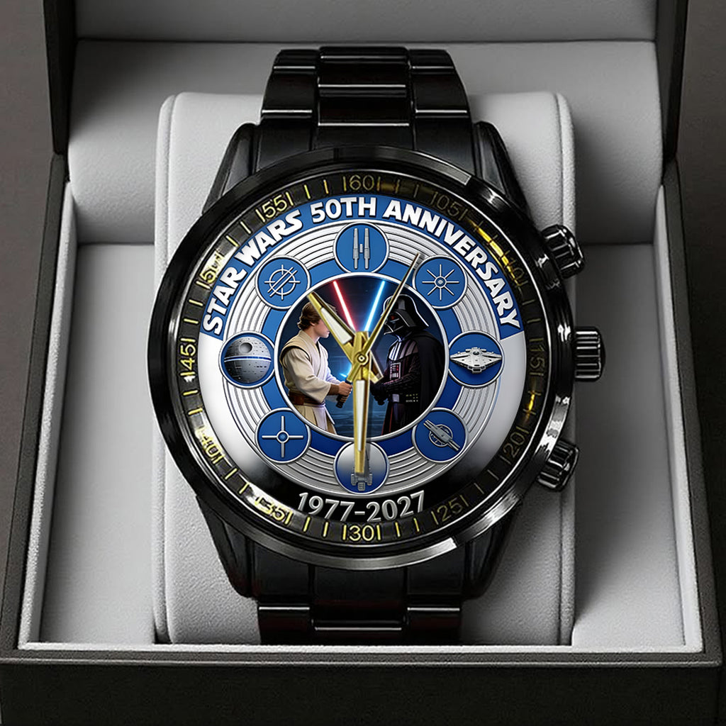Star Wars 50th Anniversary Black Stainless Steel Watch – TANTN21483