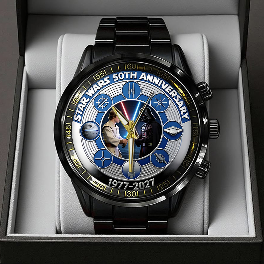 Star Wars 50th Anniversary Black Stainless Steel Watch – TANTN21483