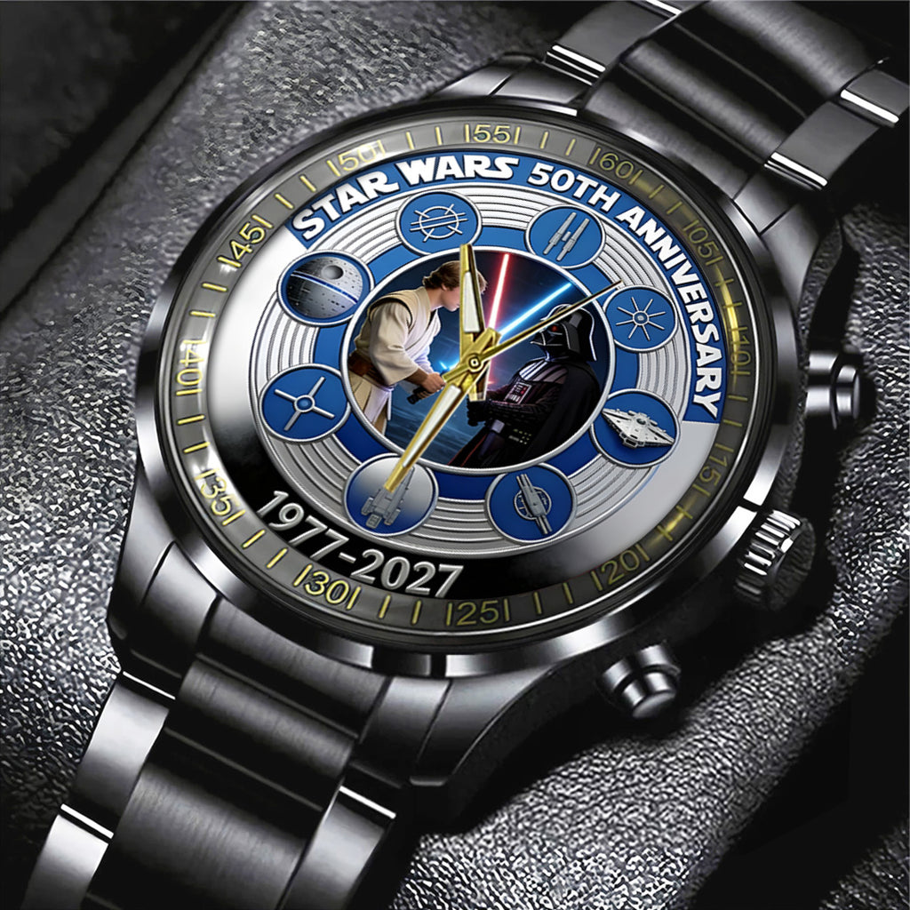Star Wars 50th Anniversary Black Stainless Steel Watch – TANTN21483
