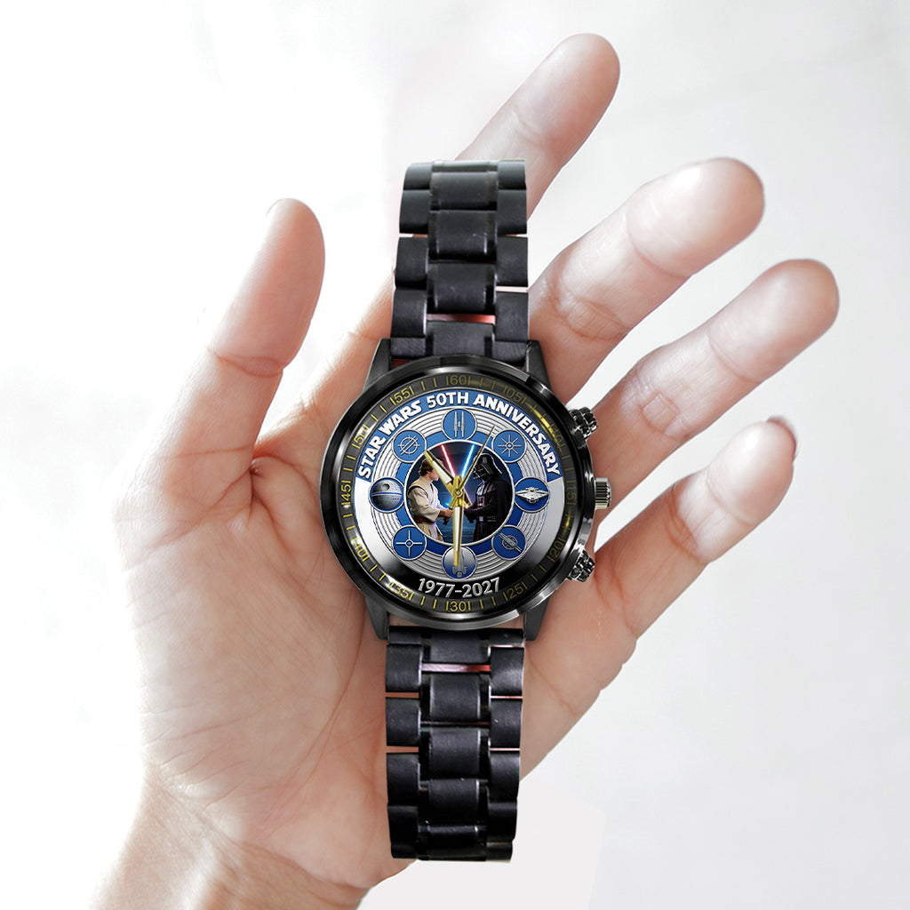Star Wars 50th Anniversary Black Stainless Steel Watch – TANTN21483