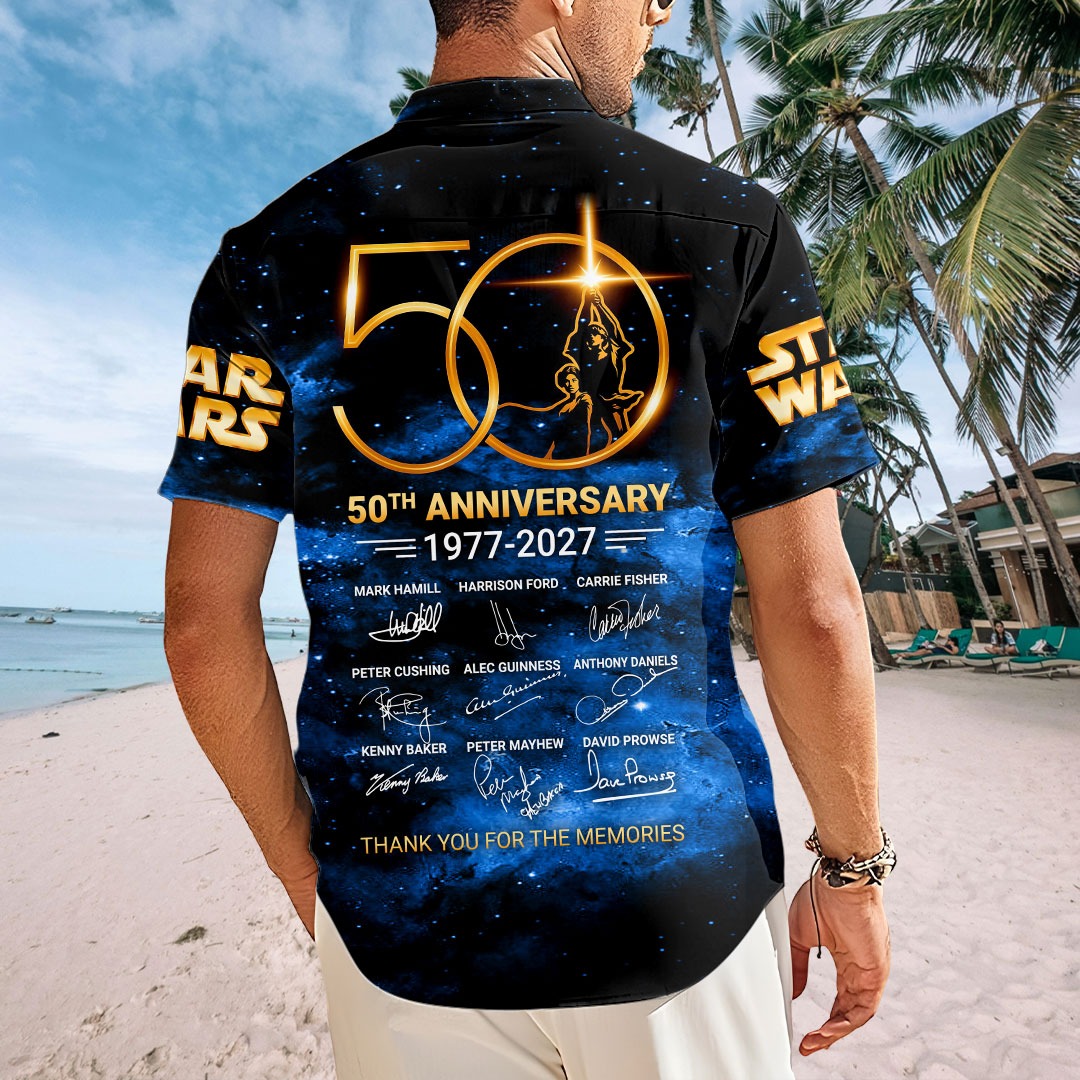 Star Wars 50th Anniversary Short Sleeve Button-Down Shirt – HOATT16503