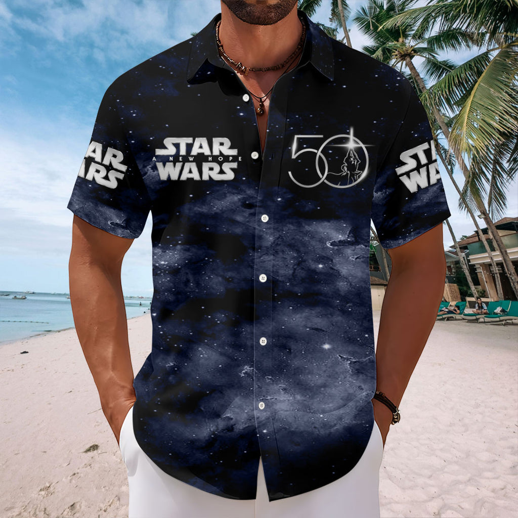 Star Wars 50th Anniversary Short Sleeve Button-Down Shirt – HOATT16504
