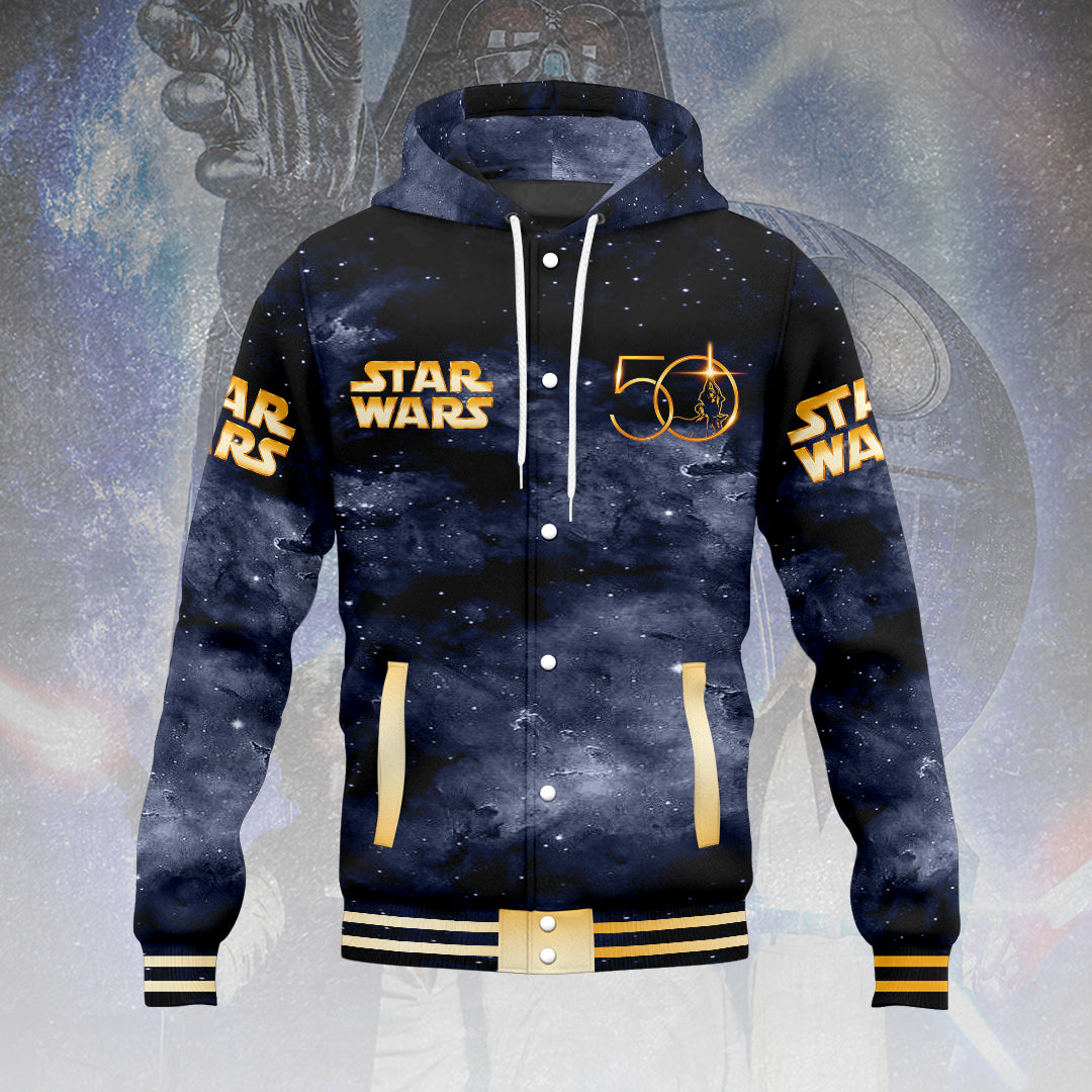 Star Wars 50th Anniversary Hooded Baseball Jacket – HOATT13767