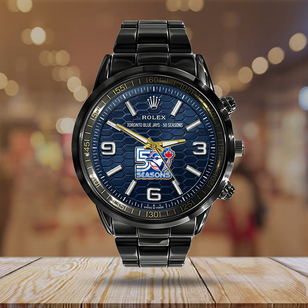Toronto Blue Jays Black Stainless Steel Watch – TMTHU3950