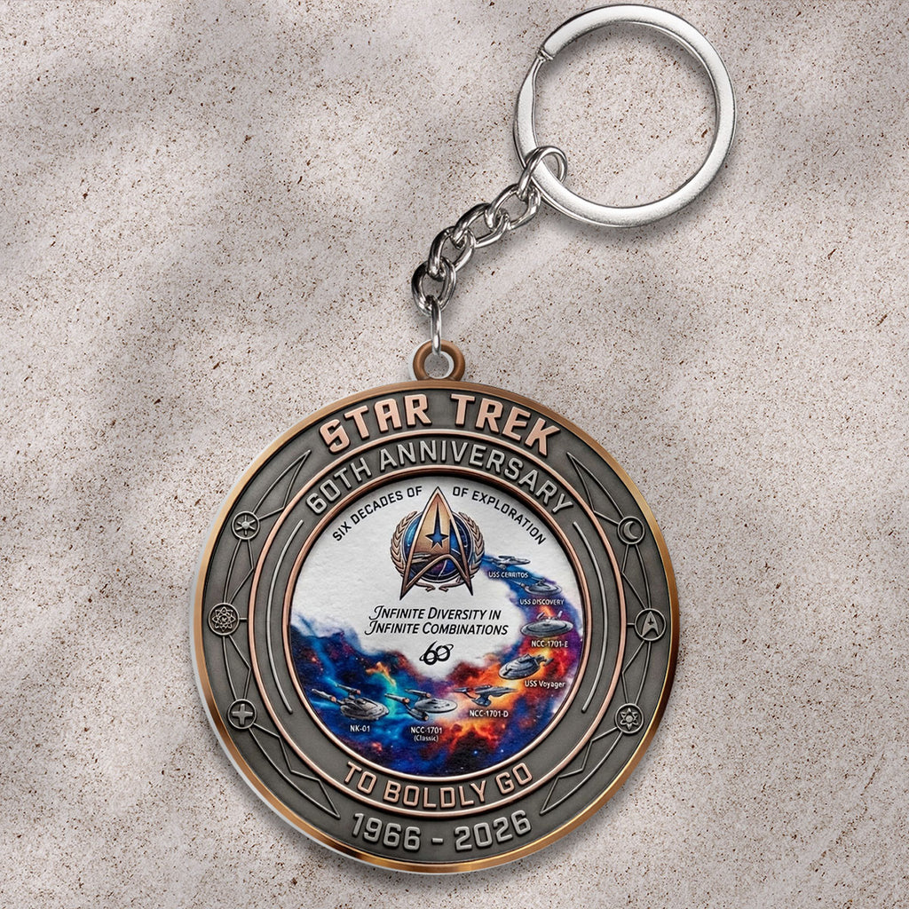 Star Trek 60th Anniversary Custom Shape 2-sided Keychain – MAITM15178