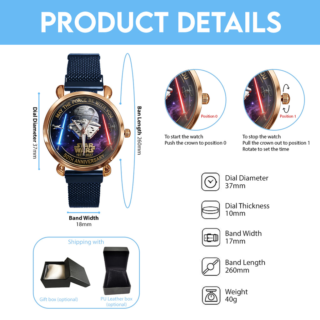 Star Wars 50th Anniversary Mesh Strap Quartz Watch – HOATT16584