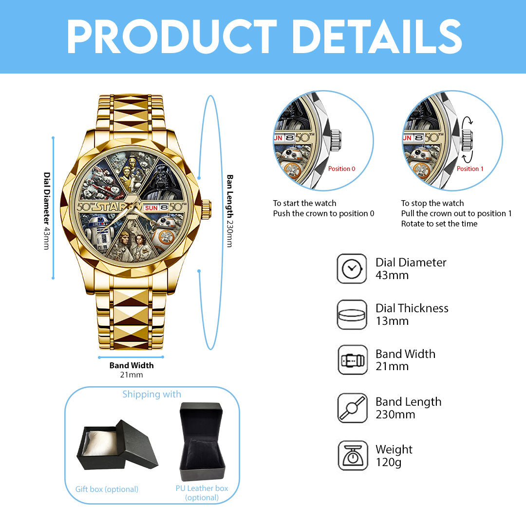 Star Wars 50th Anniversary Alloy Luxury Quartz Watch – TMTHU3944