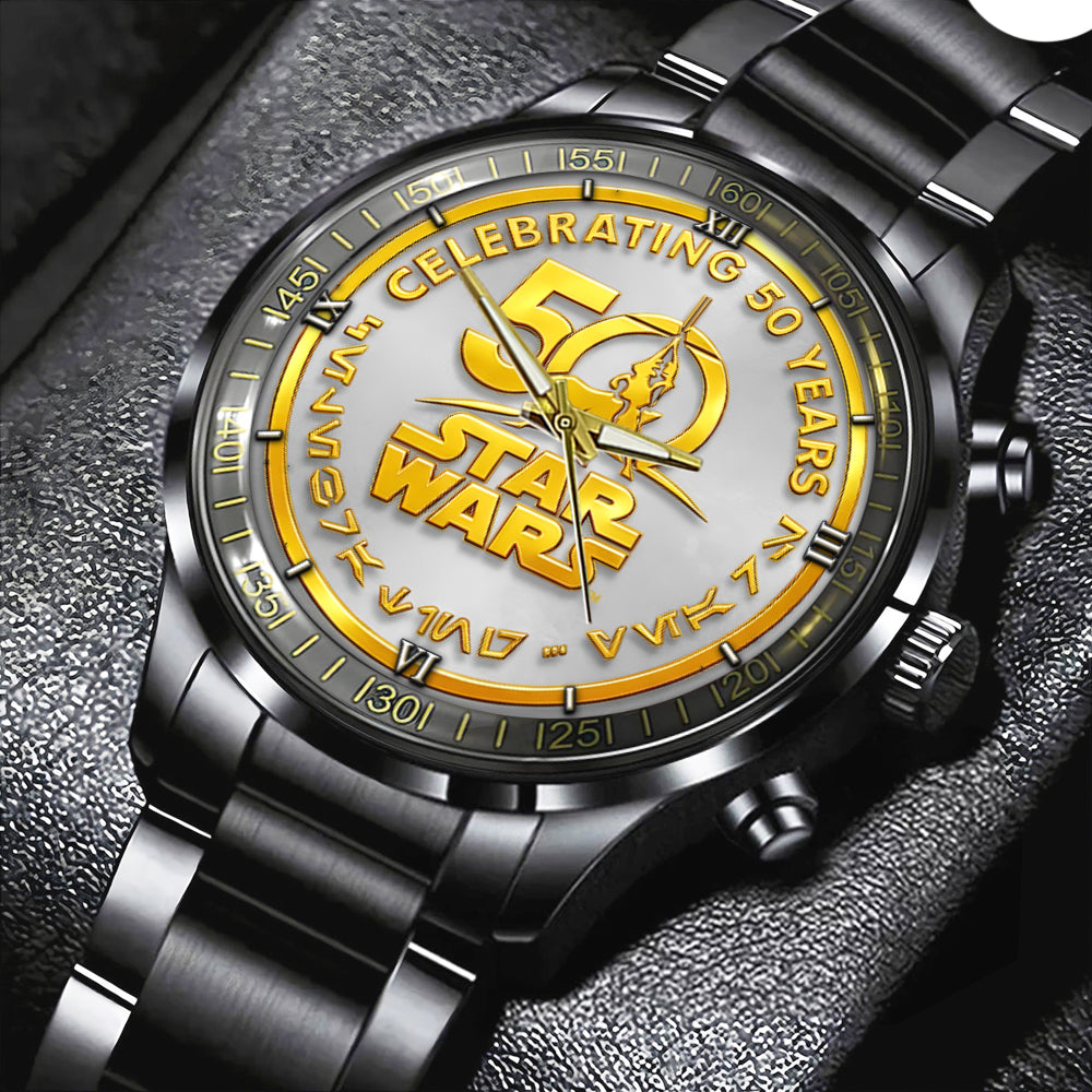 Star Wars 50th Anniversary Black Stainless Steel Watch – TMTHU2510