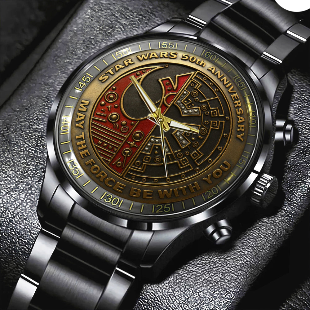 Star Wars 50th Anniversary Black Stainless Steel Watch – TMTHU2623