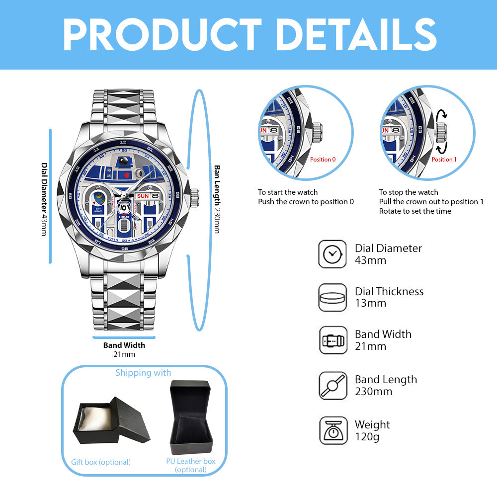 Star Wars x R2-D2 Alloy Luxury Quartz Watch – GNE5701